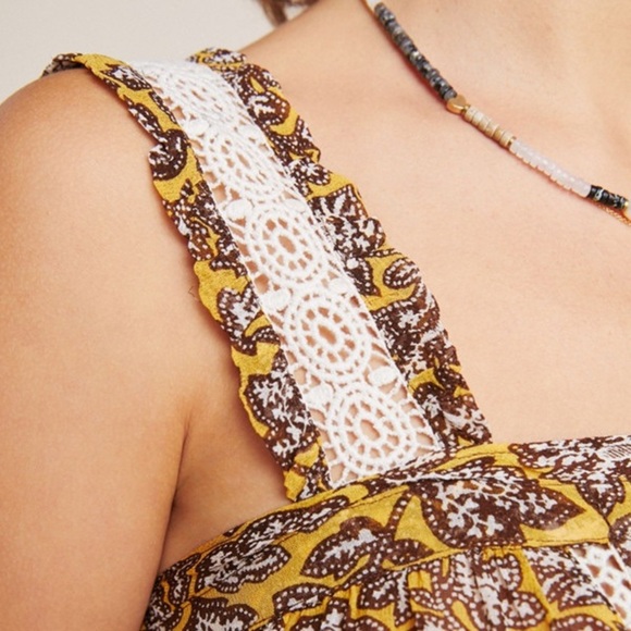 ANTHROPOLOGIE Bardot Blouse in Yellow Multi - Picture 5 of 12